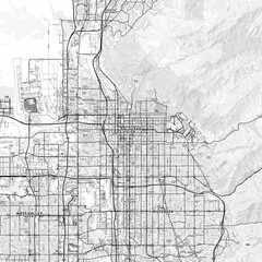Salt Lake City Area Map with Labels and Neighborhoods - One color, minimalistic design