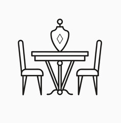 dinning-table-outline-victor-icon-on-white-backgro.eps