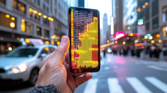 Smart city innovations showcased with solar grids on buildings urban environment digital art