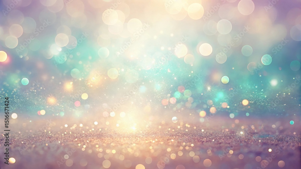 Leinwandbilder dreamy pastel sparkle background with shimmering glittering texture and soft bokeh lights