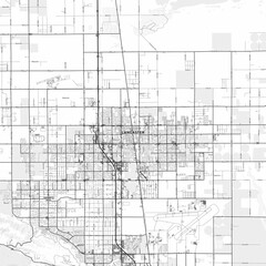 Obraz premium Lancaster Area Map with Labels and Neighborhoods - One color, minimalistic design