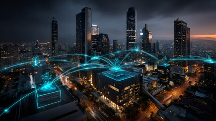 Businessmen's connections are protected through smart infrastructure, security measures, encrypted networks, and advanced surveillance, ensuring seamless communication and data safety in smart cities.