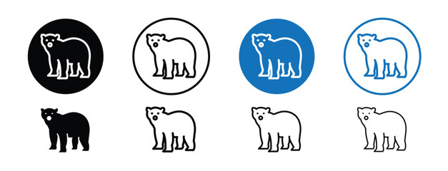 Fototapeta premium Set of colored pixel perfect Bear icon with 1 unexpanded, 1 silhouette, Simple bear icon symbolizing wildlife, nature, or strength in design.