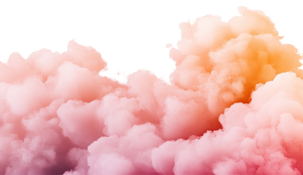 Soft, vibrant clouds of smoke