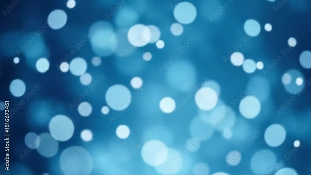 Poster abstract blue bokeh background with soft light and floating circles
