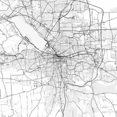 Obraz premium Syracuse Area Map with Labels and Neighborhoods - One color, minimalistic design