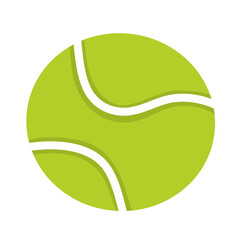 Simple Flat Illustration of a Classic Bright Green Tennis Ball