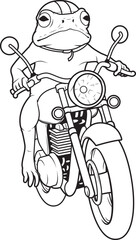 Frog Motorcycle Animal Vector Graphic Art Illustration
