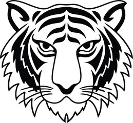 Tiger iconic Head line art
