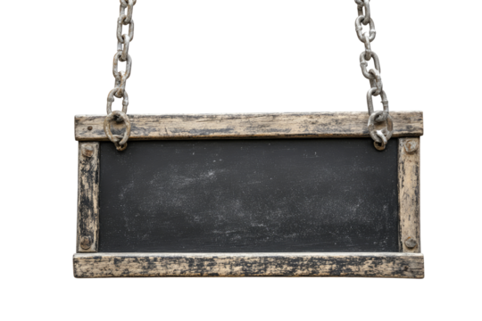 Rustic, hanging signboard
