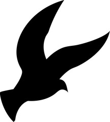 Silhouette of a bird flying freely in the vast sky a simple yet elegant animal illustration for various creative projects