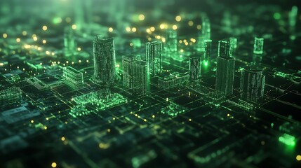 Futuristic city grid network