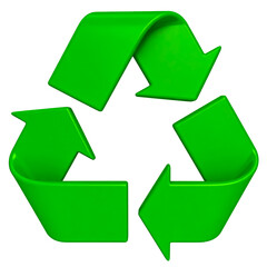Obraz premium green recycle icon isolated on transparent png clipping