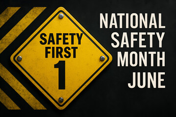 Fototapeta premium Safety First Awareness: June National Safety Month Campaign