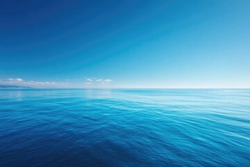 Obraz premium vast horizon over tranquil sea under clear sky highlighting nature simplicity