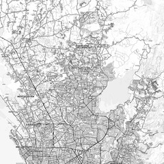 Caloocan Area Map with Labels and Neighborhoods - One color, minimalistic design