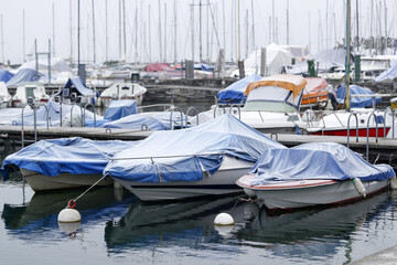 Bateaux couverts de givre