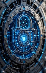 Fototapeta premium Intricate Digital Lock: Abstract Data Encryption Visualized