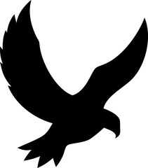 Soaring Eagle Silhouette Illustration Detailed Vector Design of a Bird in Flight with Strong Dynamic Lines and a Powerful Aesthetic