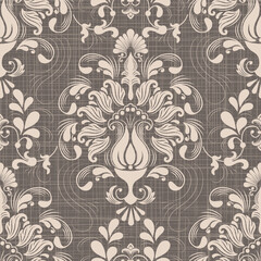 Damask modern seamless pattern element. Vintage classical old fashioned damask ornament, seamless texture for wallpapers, textile.