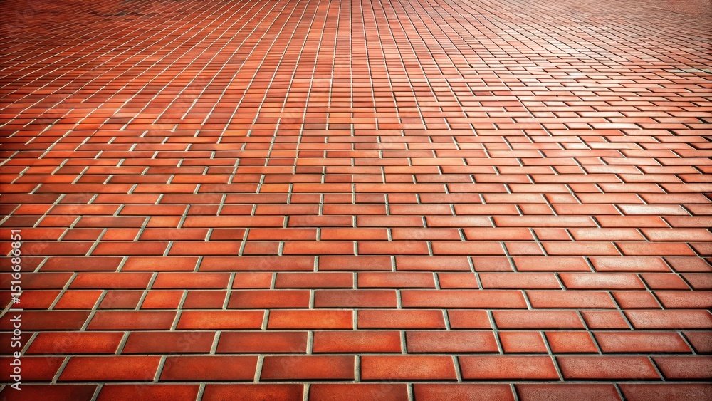 Poster A Perspective of Interlocking Red Brick Pavement Tiles Forming a Diagonal Pattern