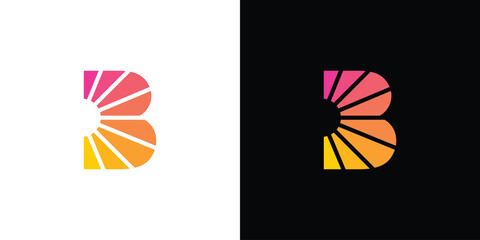 Modern and professional initial B bright logo design © Rusly