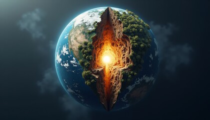 Earth Core Section Cutaway View