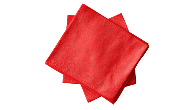 Stacked red napkins