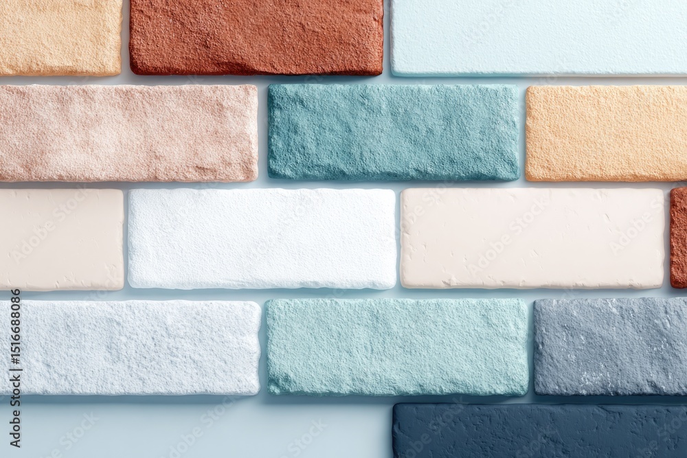Poster array of different wall finishes and textures illustrating diverse styles and materials
