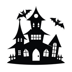 Spooky Halloween haunted house art for seasonal decor Vector illustration