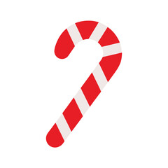 Minimal candy cane icon with red and white striped design Vector illustration