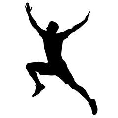 silhouette of a man jumping