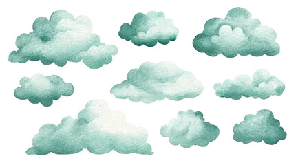 Fototapeta premium Soft, muted teal clouds