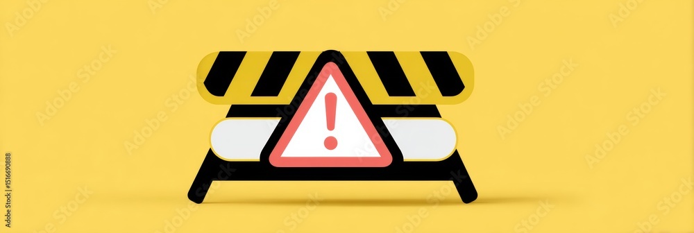 Poster Warning Notification Graphic Blocking Screen View With a Soft Upper Margin Highlighting Urgent Information
