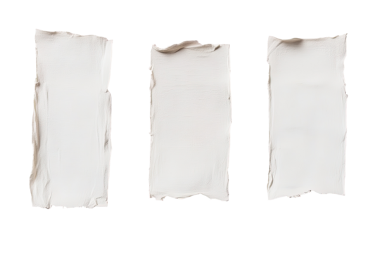 Three textured, blank papers