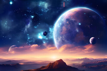 moon over the mountains