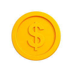 Fototapeta premium dollar coin floating falling isolated on transparent png clipping path