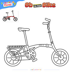 Cute Bicycle Line Art Educational Coloring Page for Preschoolers 'B is for Bike' 5