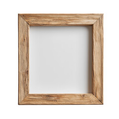 Rustic square wooden frame isolated on transparent background