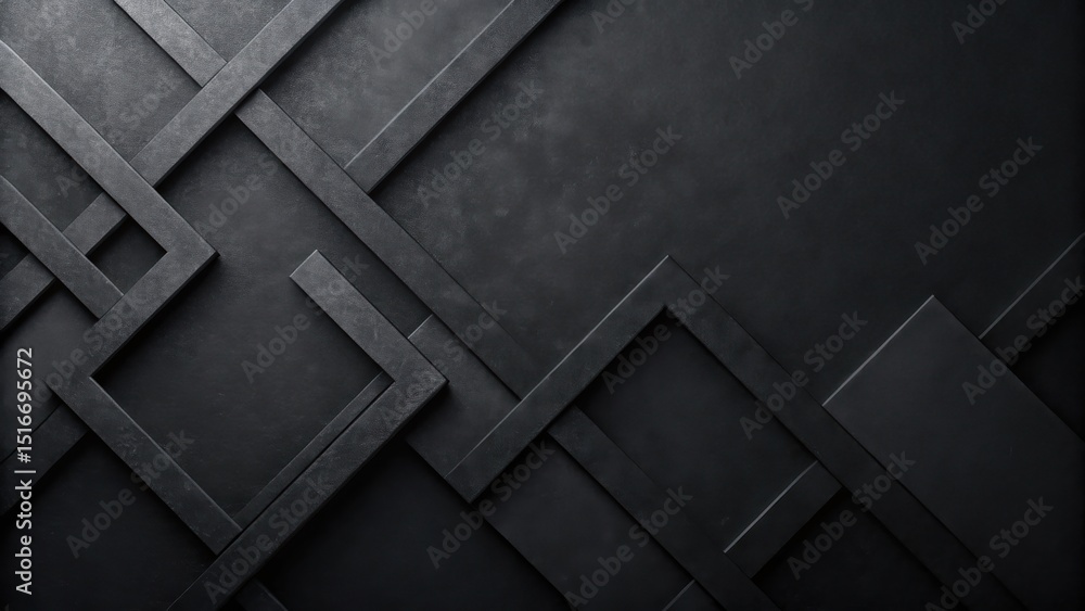 Poster Abstract Dark Grey Geometric Pattern Background with Interlocking Rectangular Shapes and Textured Surface