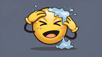 Hilarious Emoji Taking a Refreshing Shower