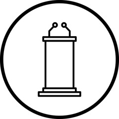 Podium Line Icon Style