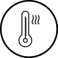 Thermometer Line Icon Style