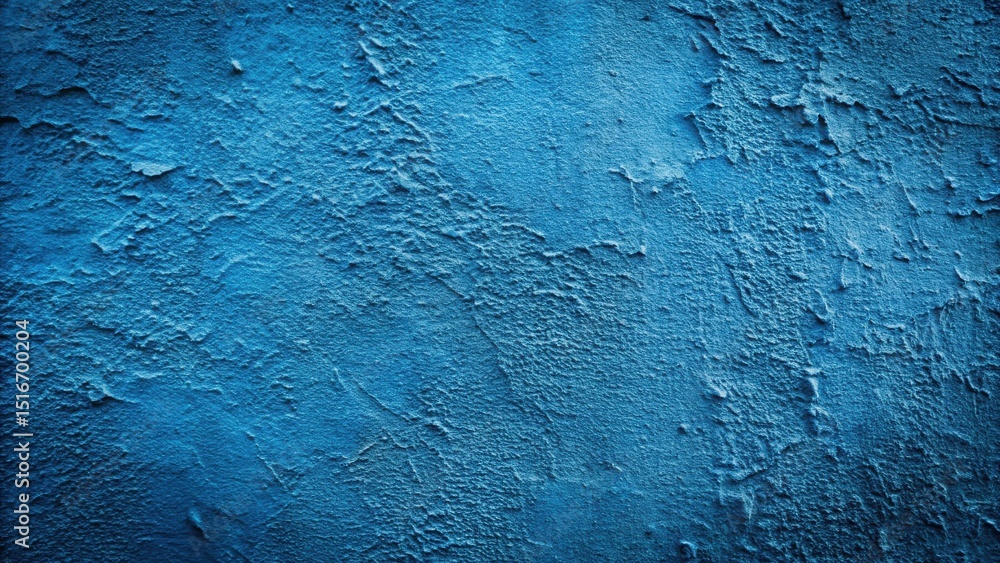 Poster deep azure textured wall surface a close-up view of rough, uneven plaster
