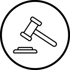 Gavel Line Icon Style
