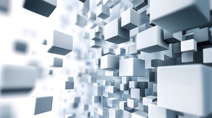 Abstract geometric design of numerous interconnected cubes.