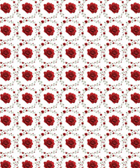 seamless pattern with red flowers
