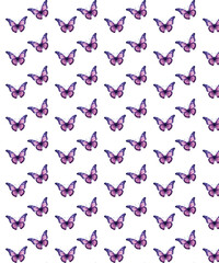 seamless pattern with pink butterfly