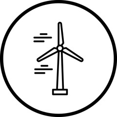 Windmill Line Icon Style