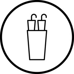 Umbrella Stand Line Icon Style